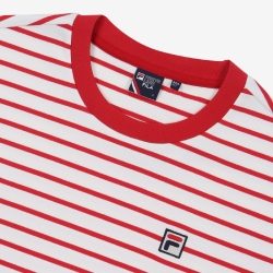 Fila Striped Round Női T-shirt Sötét Piros | HU-95465